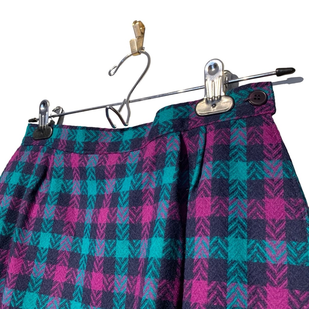 Pendleton | Vintage Virgin Wool Checked Midi Skir… - image 3